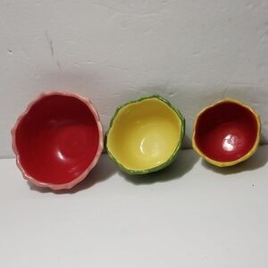 Vintage Set Of 3 PIER 1 IMPORTS Dipping Bowls